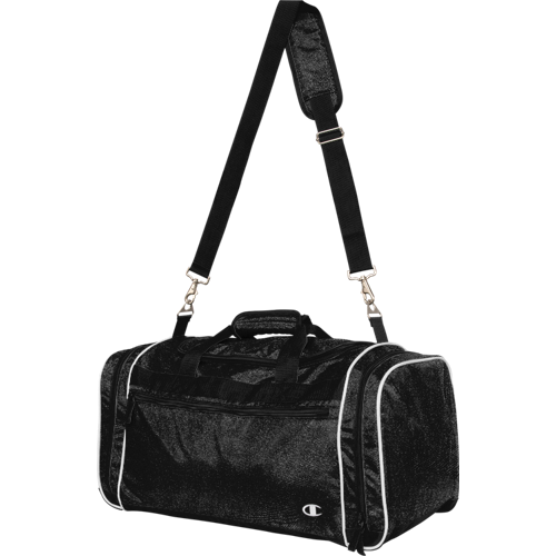 Black glitter duffel bag